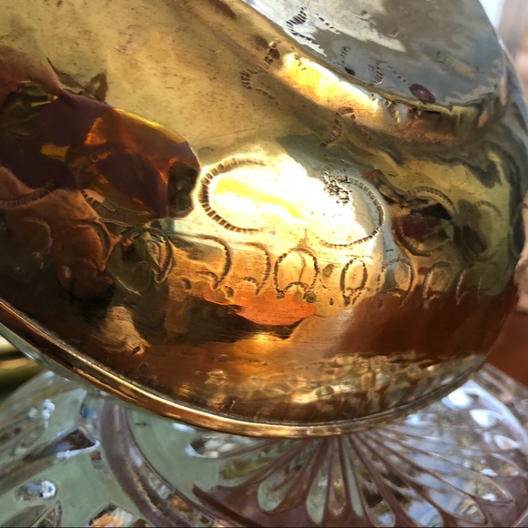 POT BELLY KETTLE ETCHED BRASS TODDY KETTLE MID CENTURY SHABBY CHIC - Picture 2 of 16